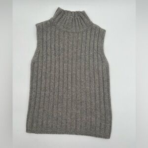 Shelli Segal Gray turtleneck  cashmere sweater sleeveless size S
